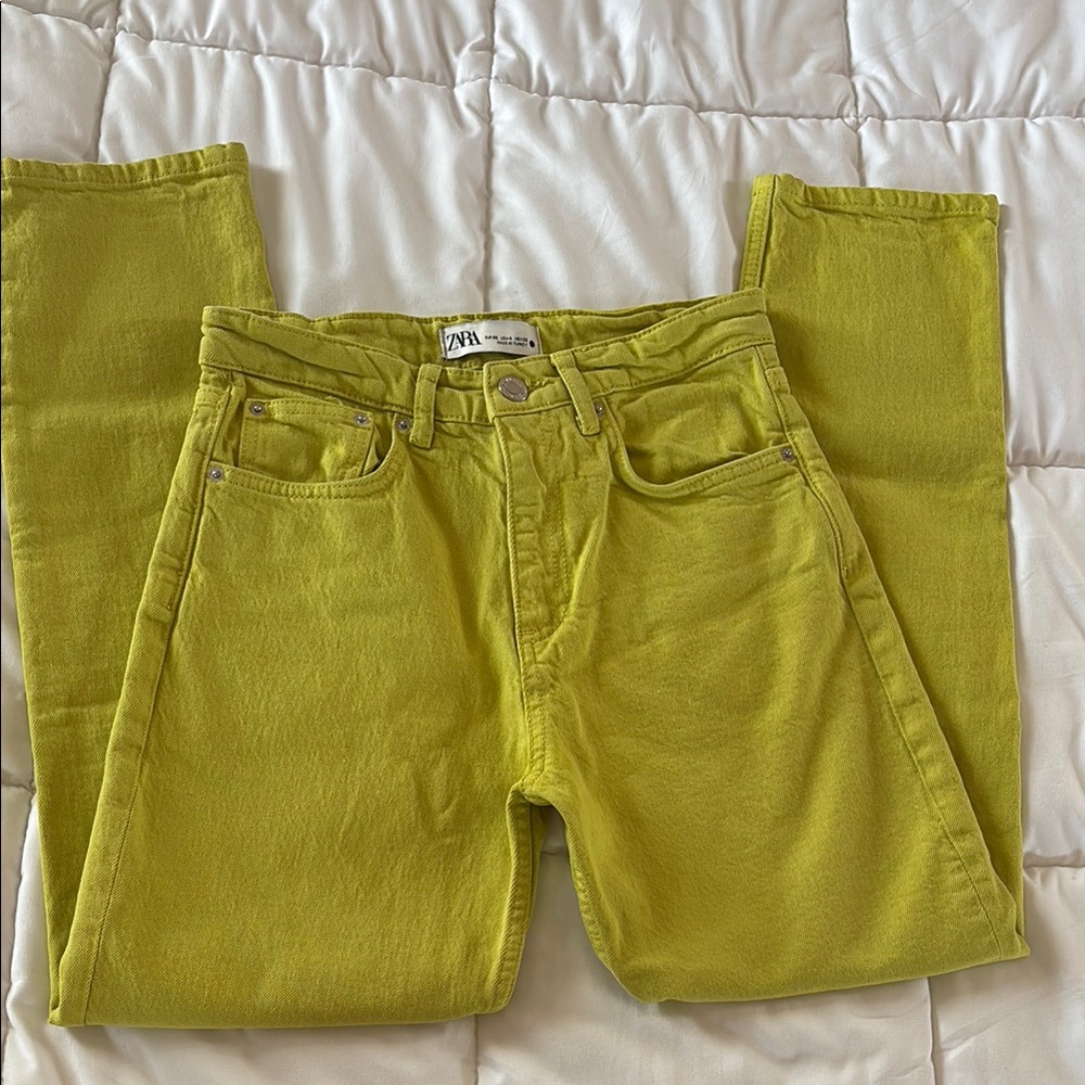 ZARA Lime Green Jeans Size 4